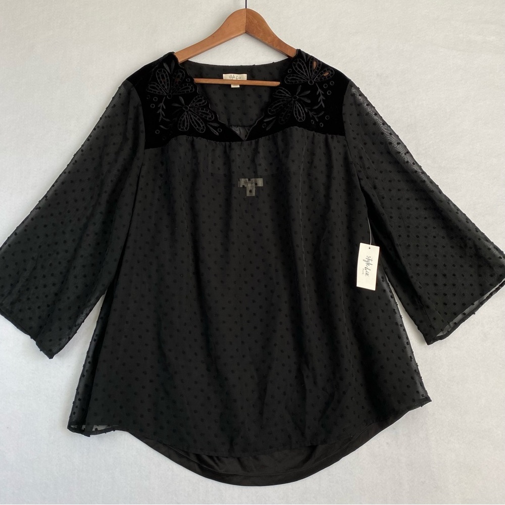 Style & Co 2X sheer with camisole blouse too shirt NWT
